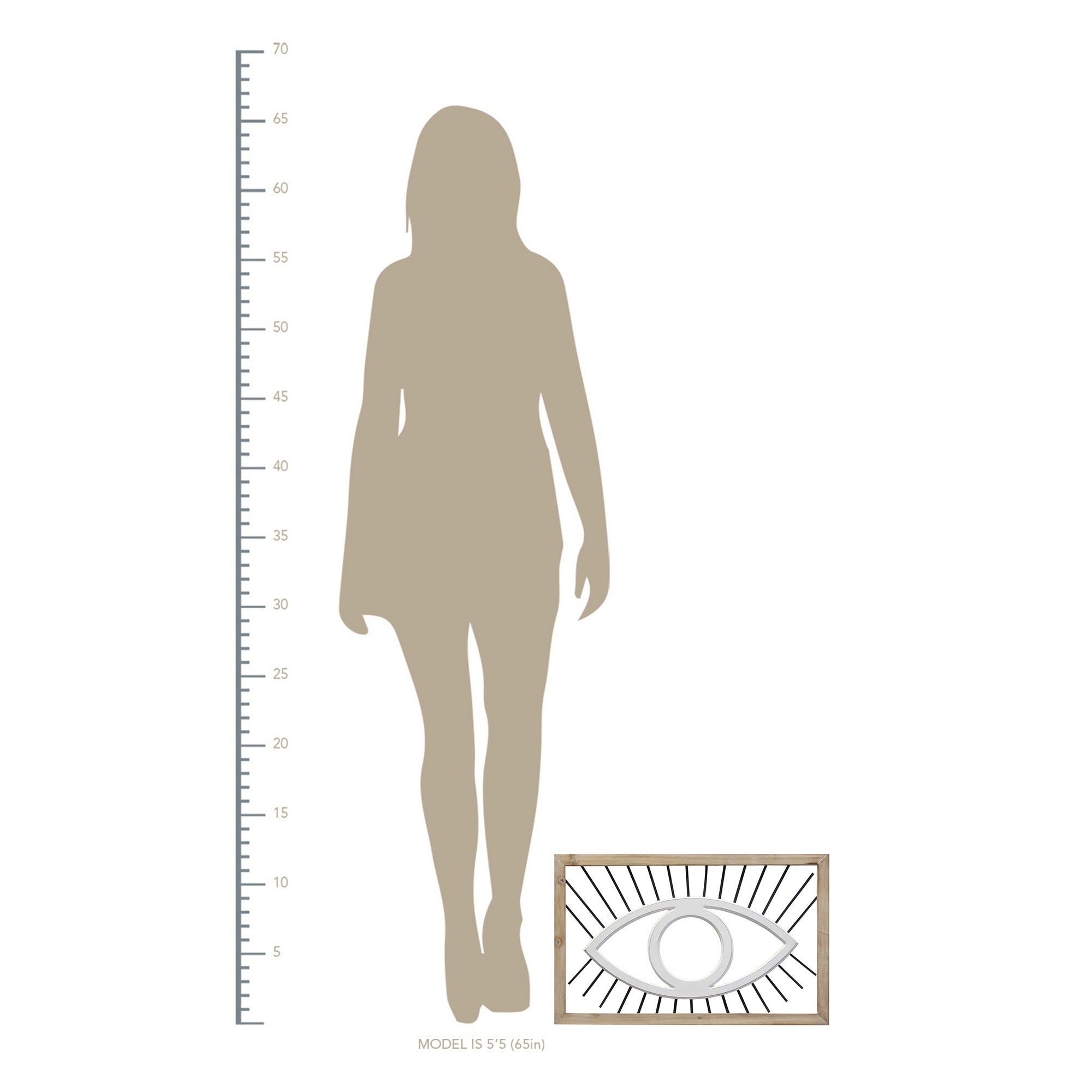 Evil Eye Metal & Wood Frame Wall Art