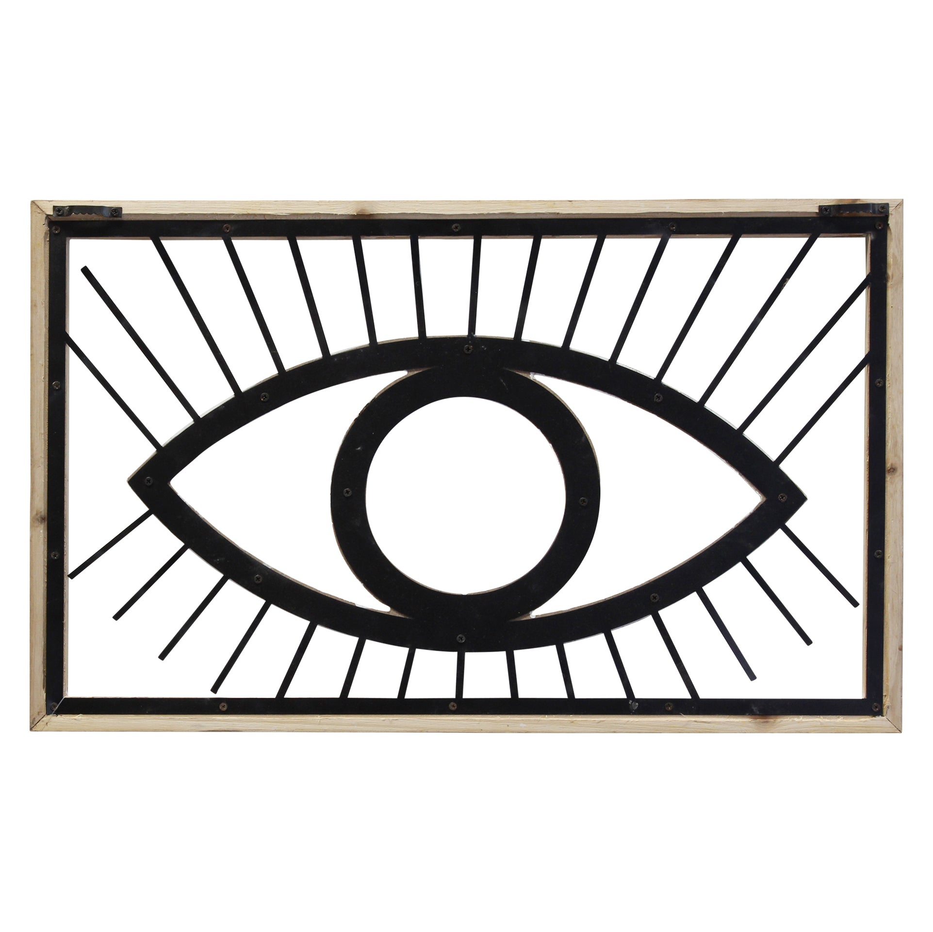 Evil Eye Metal & Wood Frame Wall Art