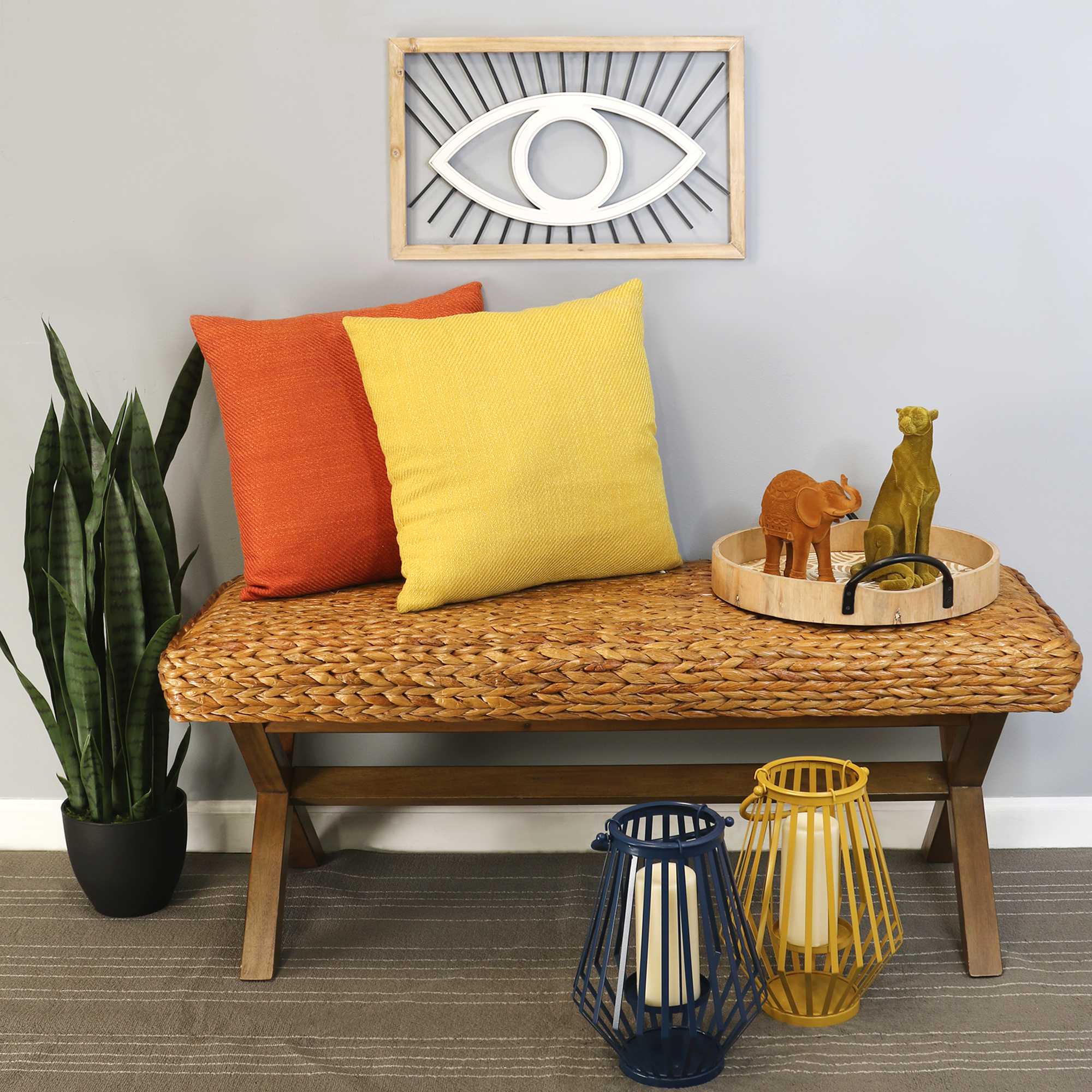 Evil Eye Metal & Wood Frame Wall Art