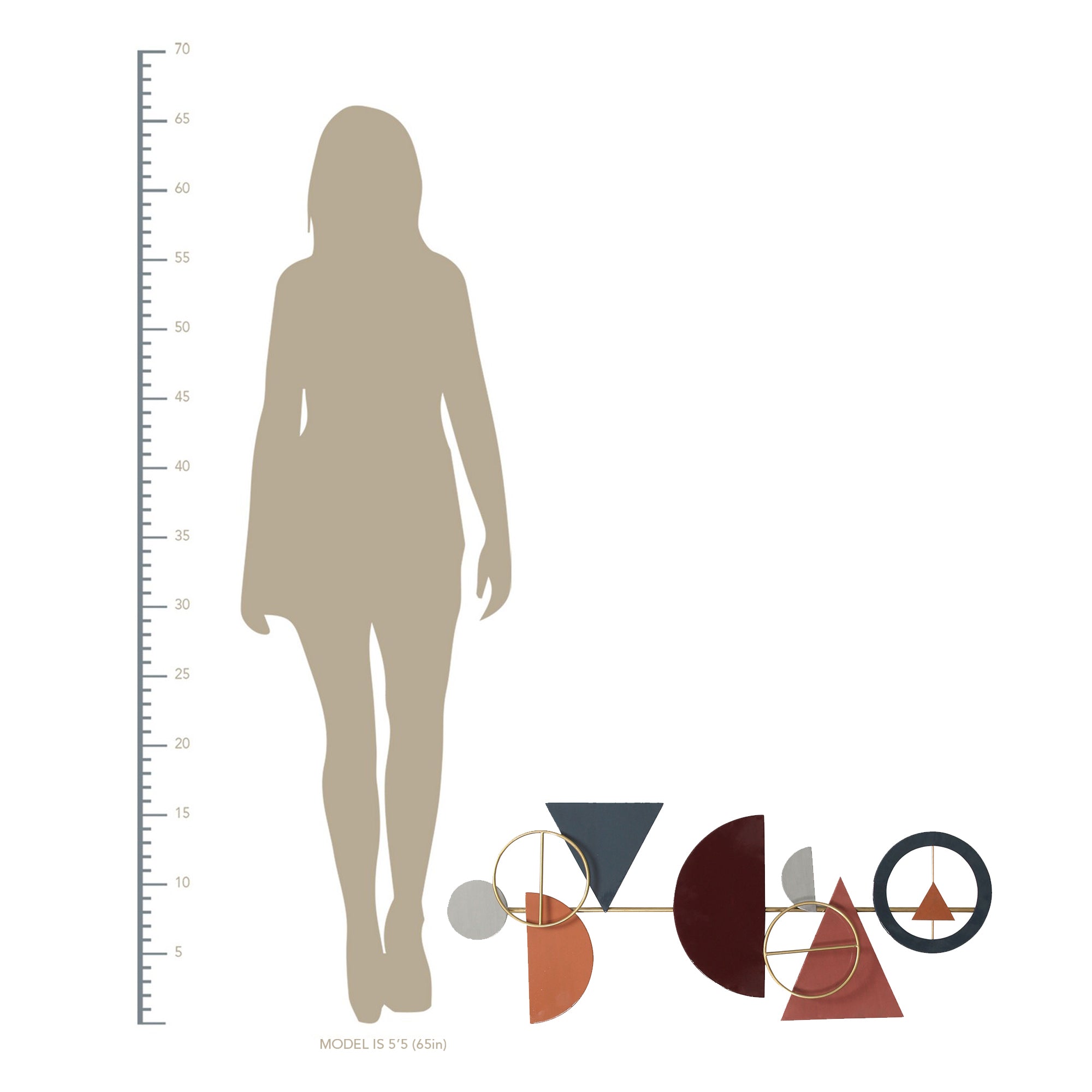 41" Glossy Abstract Metal Centerpiece