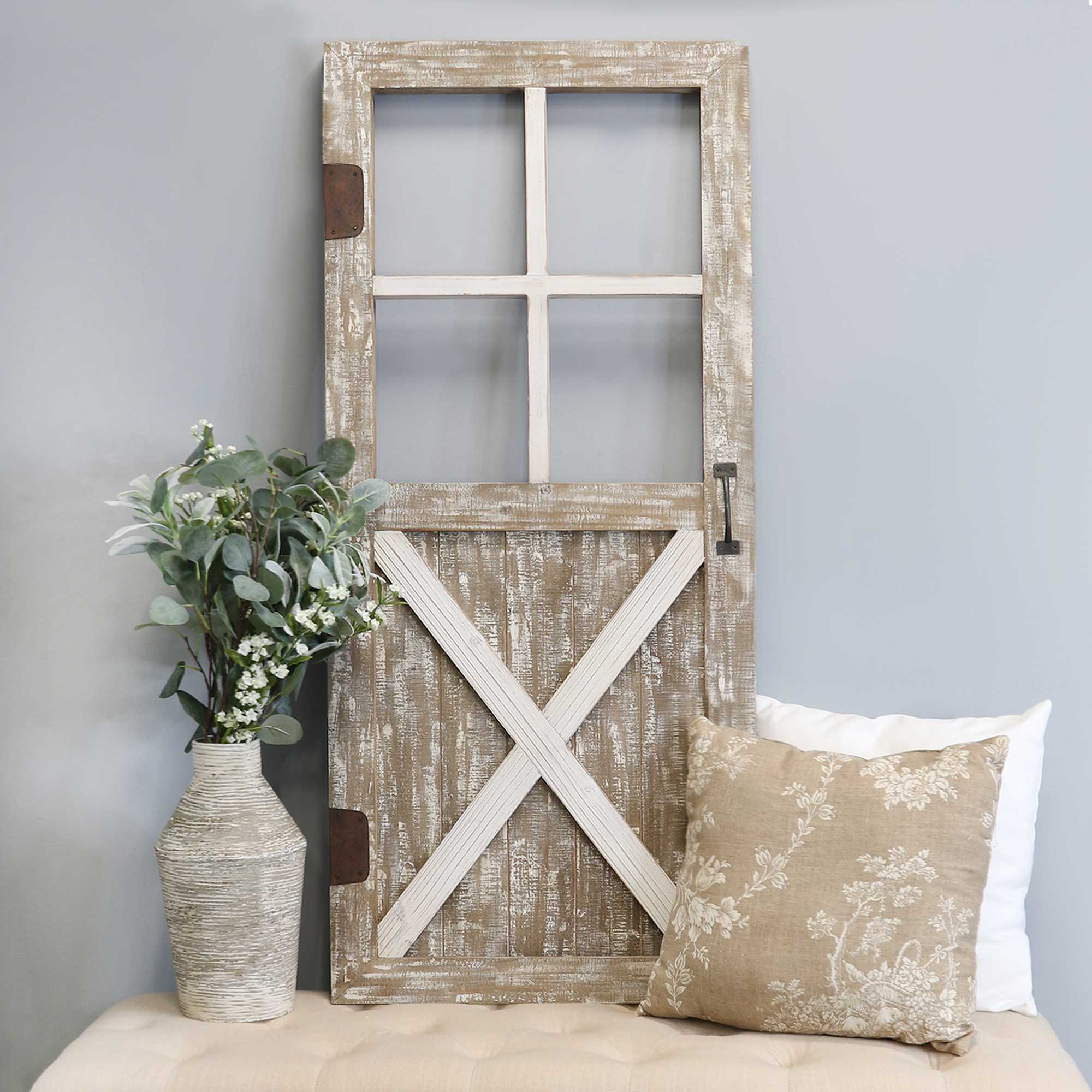 Distressed Wood Framed Barn Door Home Decor