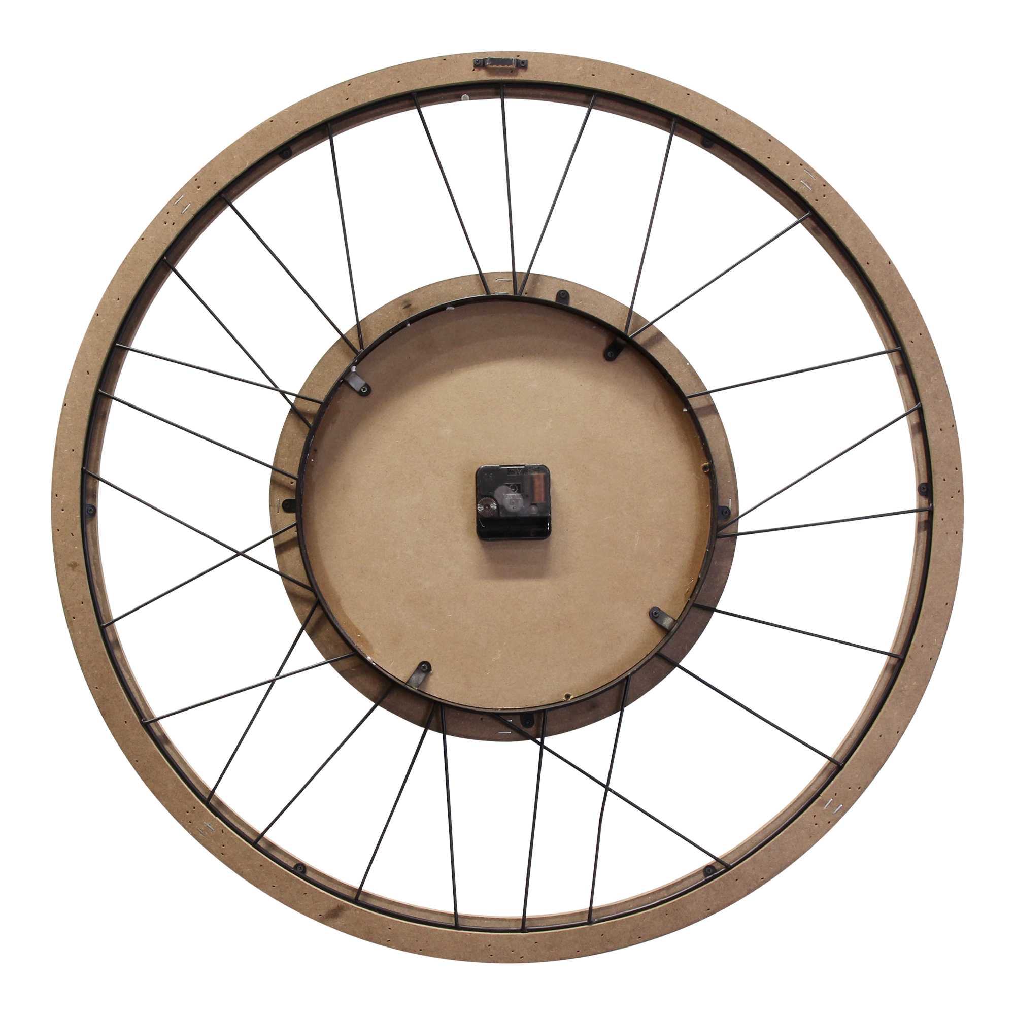 28" White Wood & Metal Frame / Wall Clock