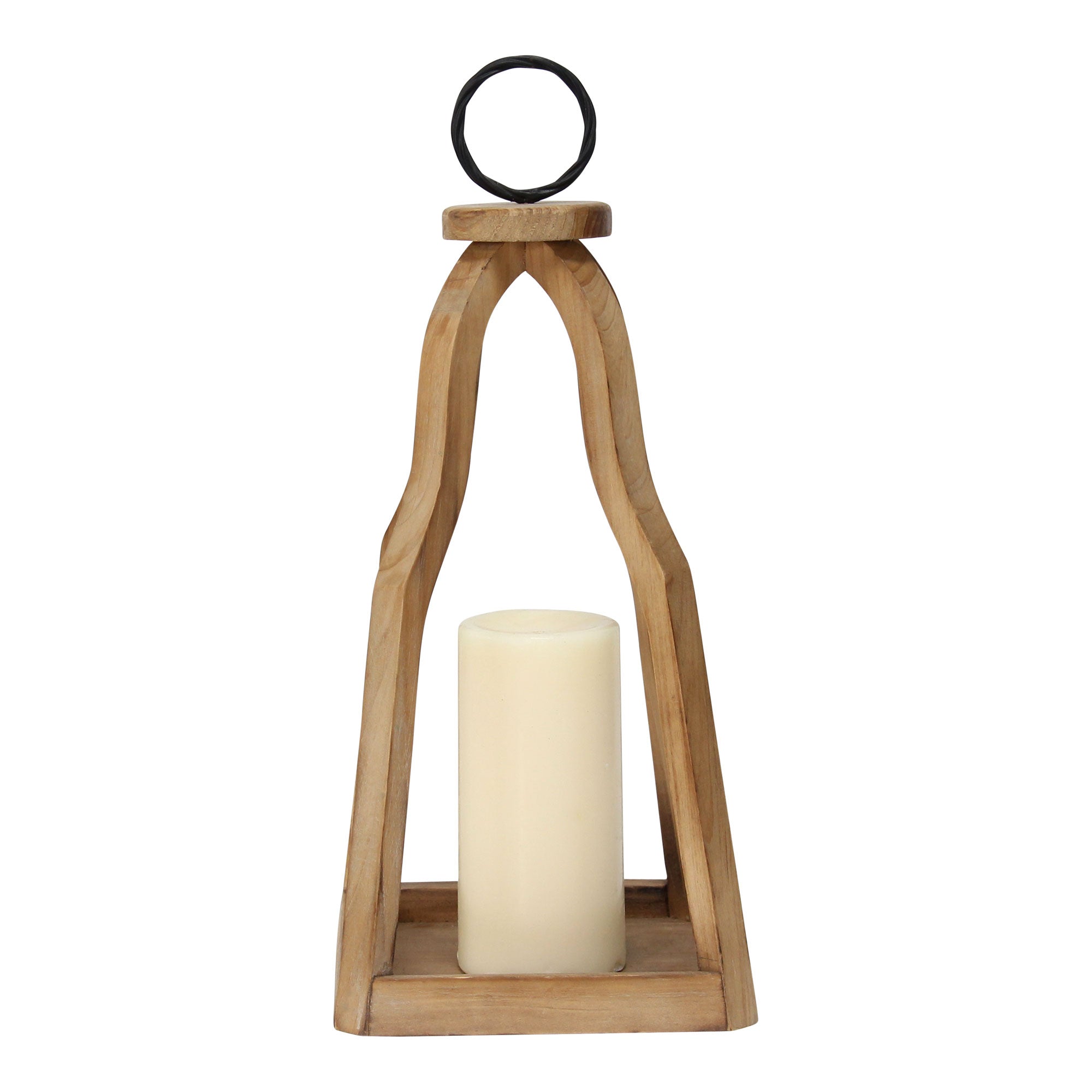 Metal & Open Wood Lantern