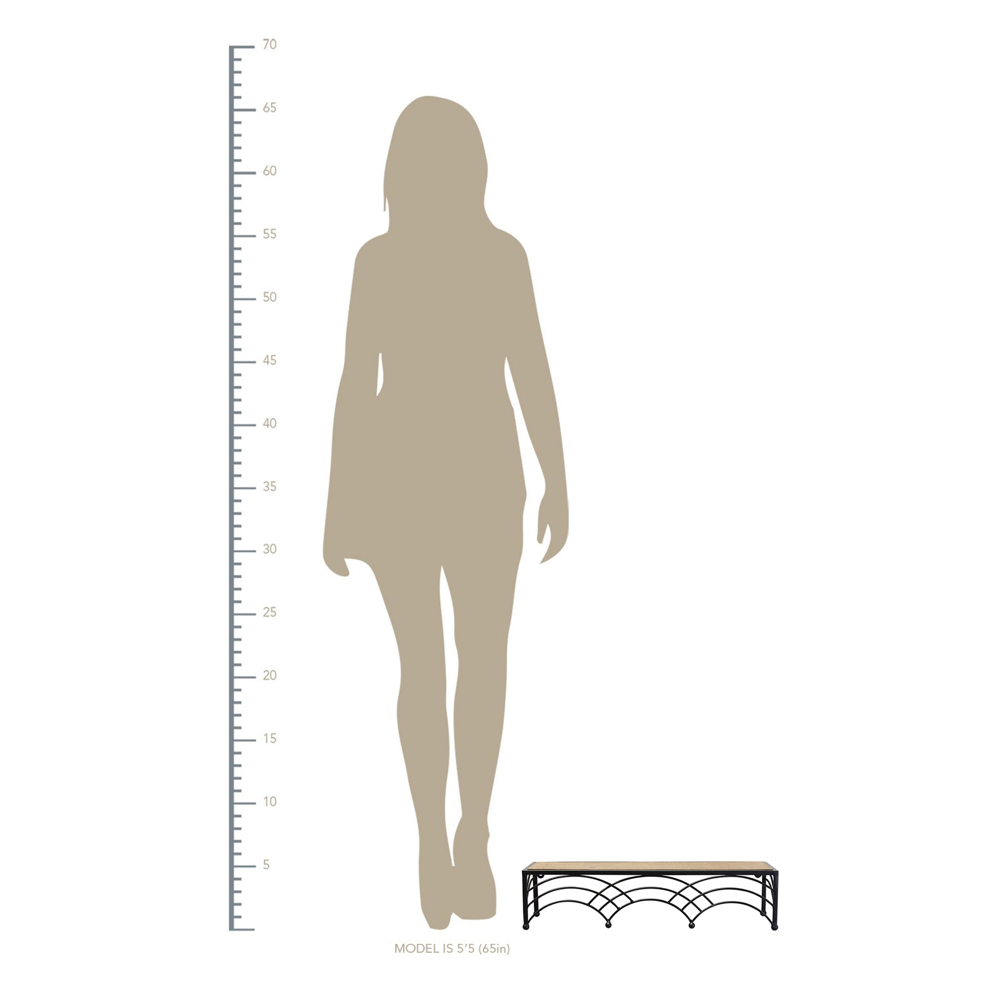 S/2 Wood & Metal Deco Arch Shelves