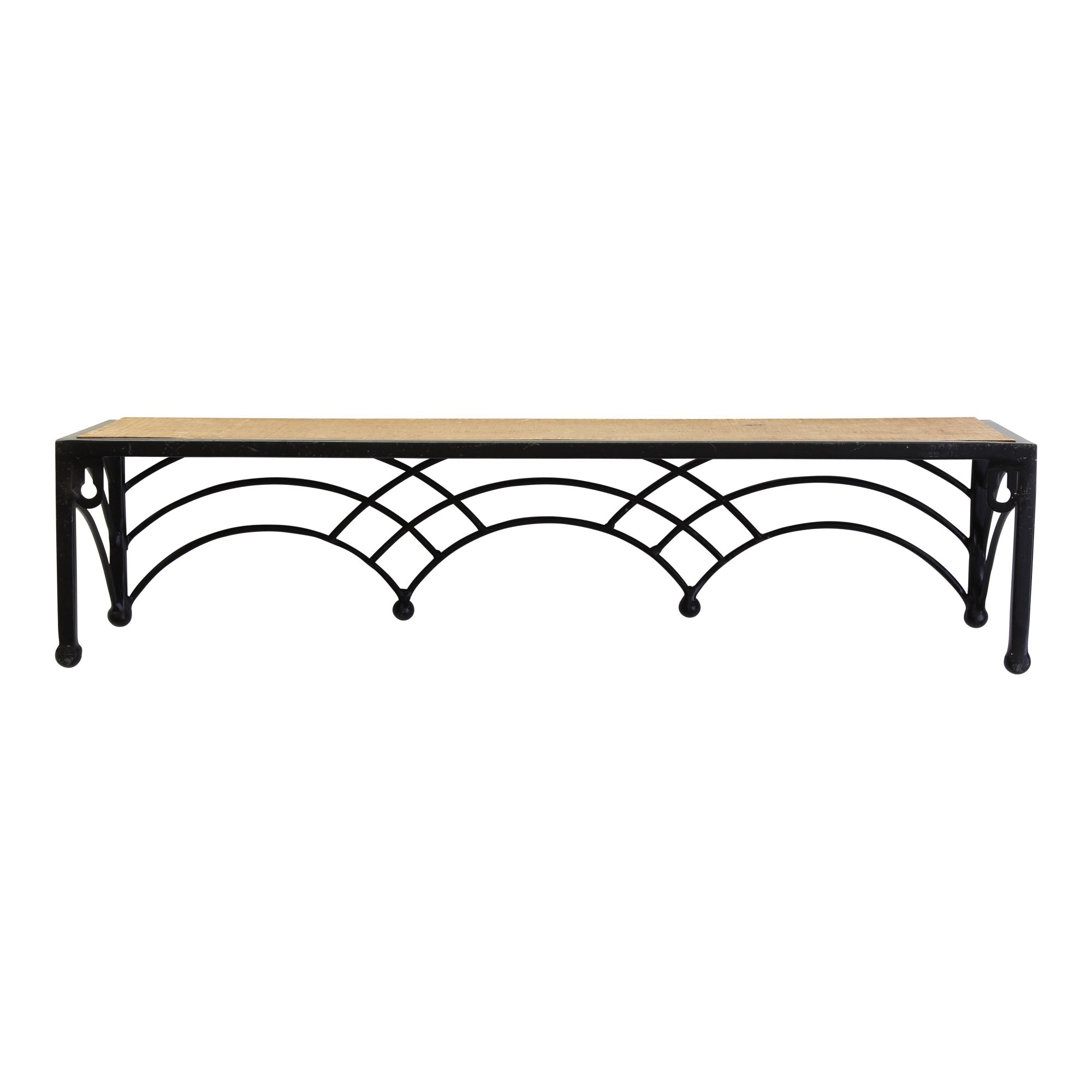 S/2 Wood & Metal Deco Arch Shelves