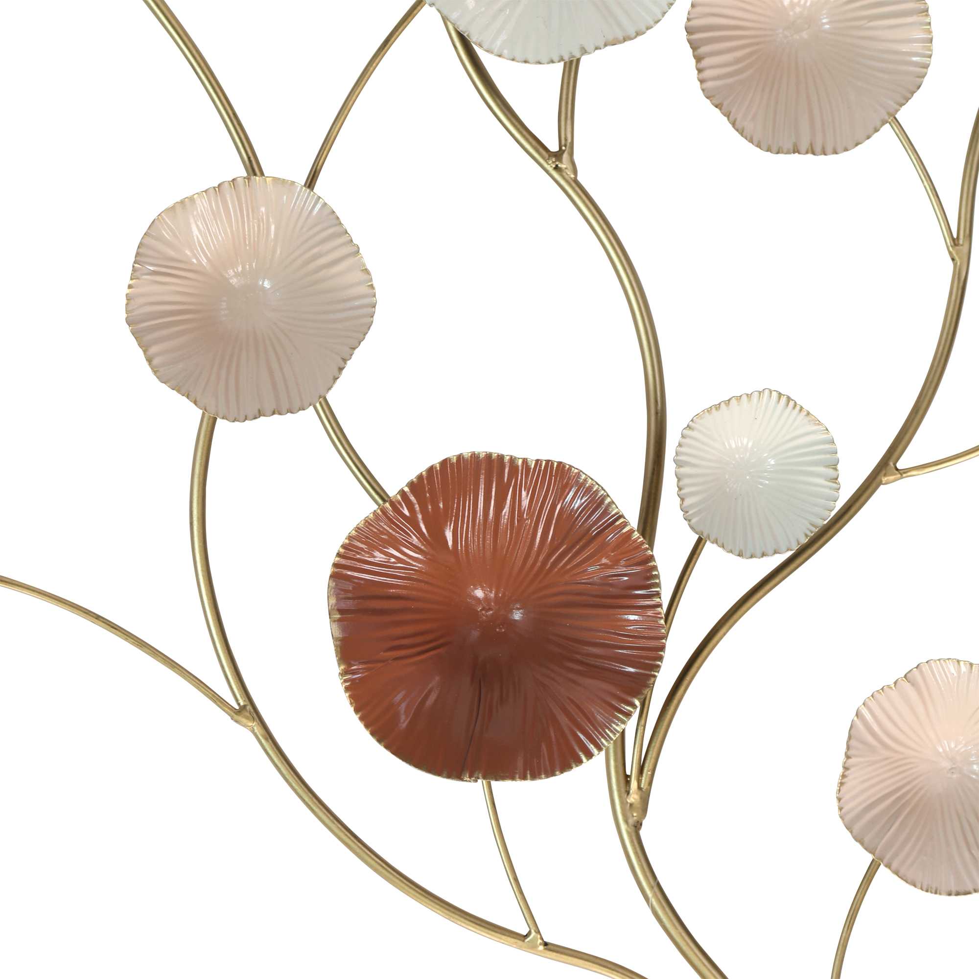 Shimmering Floral Metal Flower Blossom Wall Decor