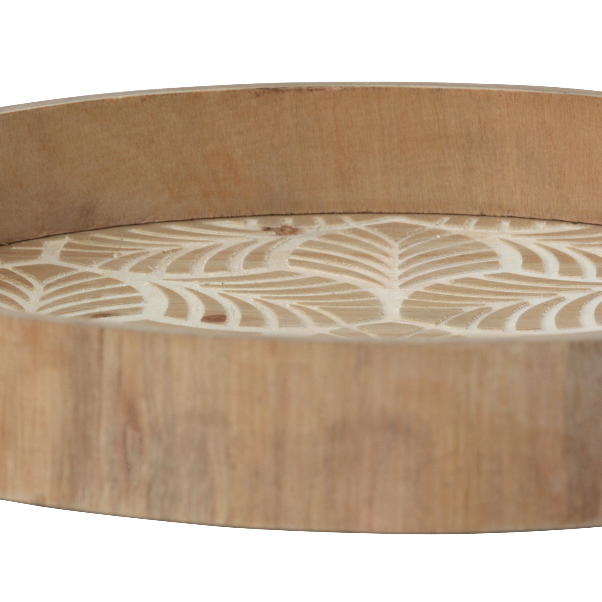 Black Safari Stamped Wood Leaf Tray