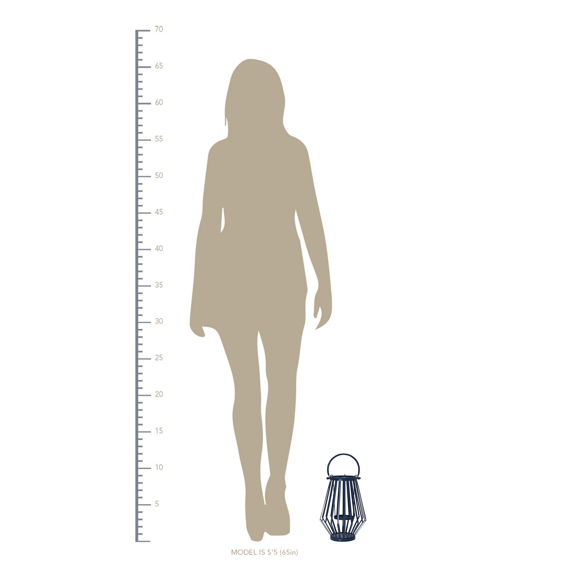 Handcrafted Blue Metal Lantern