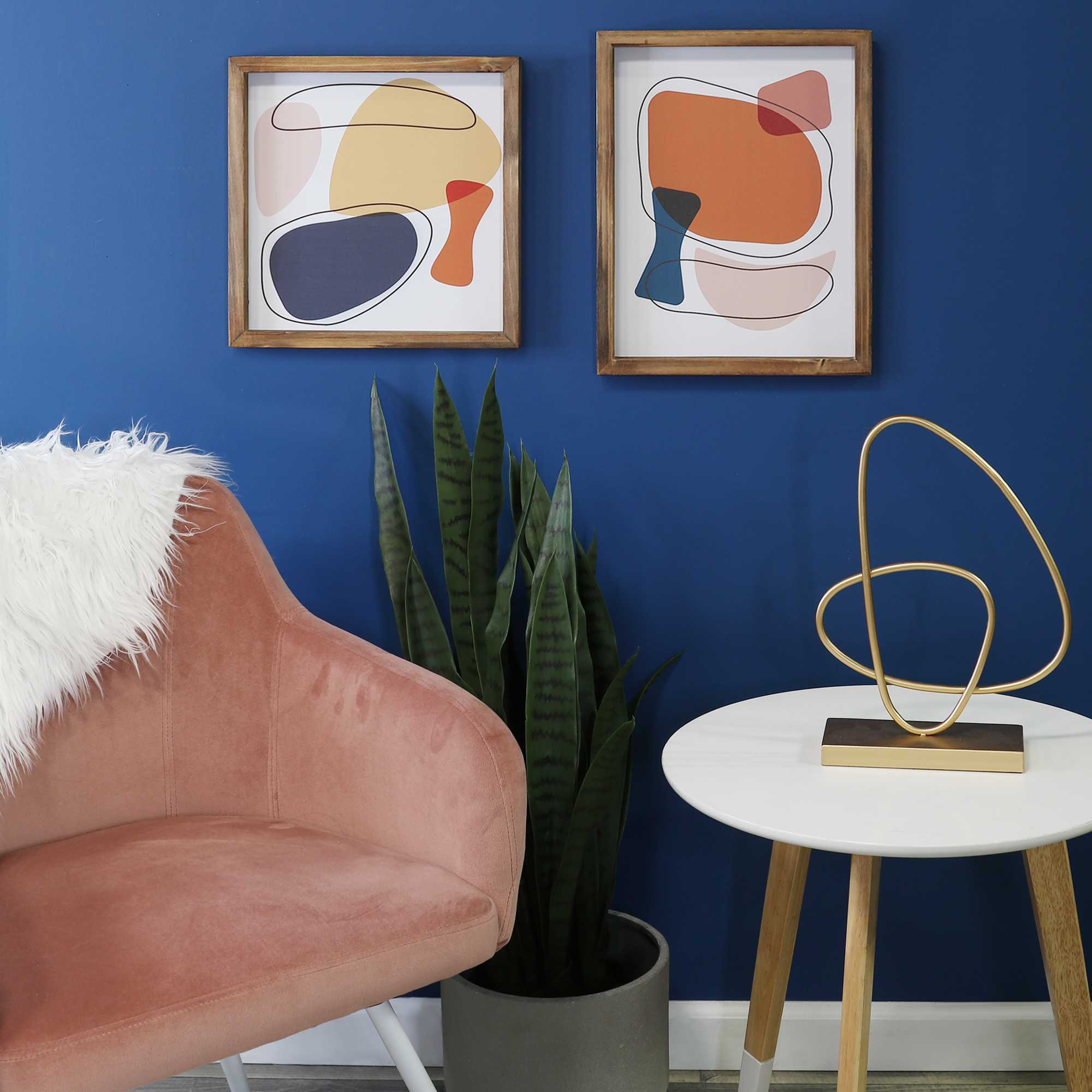 Gold Abstract Metal Tabletop Sculpture