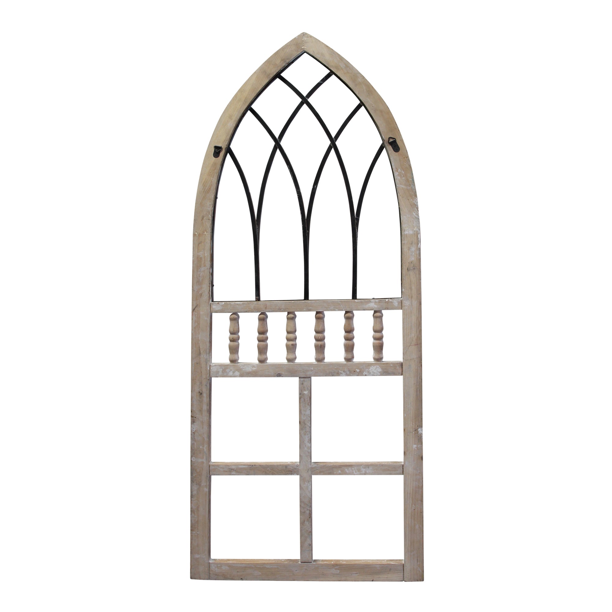 Cathedral-Style Wood and Metal Arch Panel