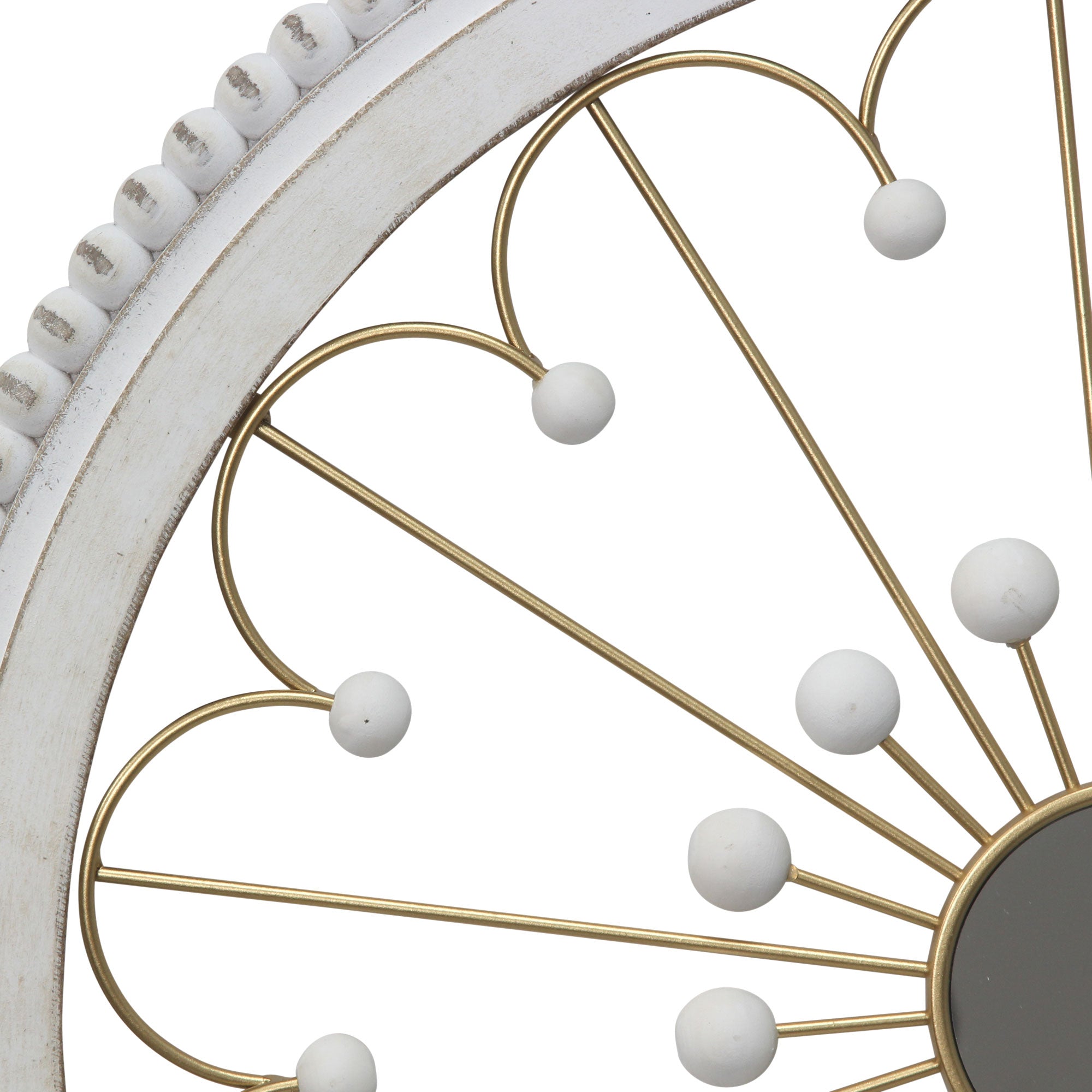 3.5" Round Medallion Wood and Metal Wall Mirror