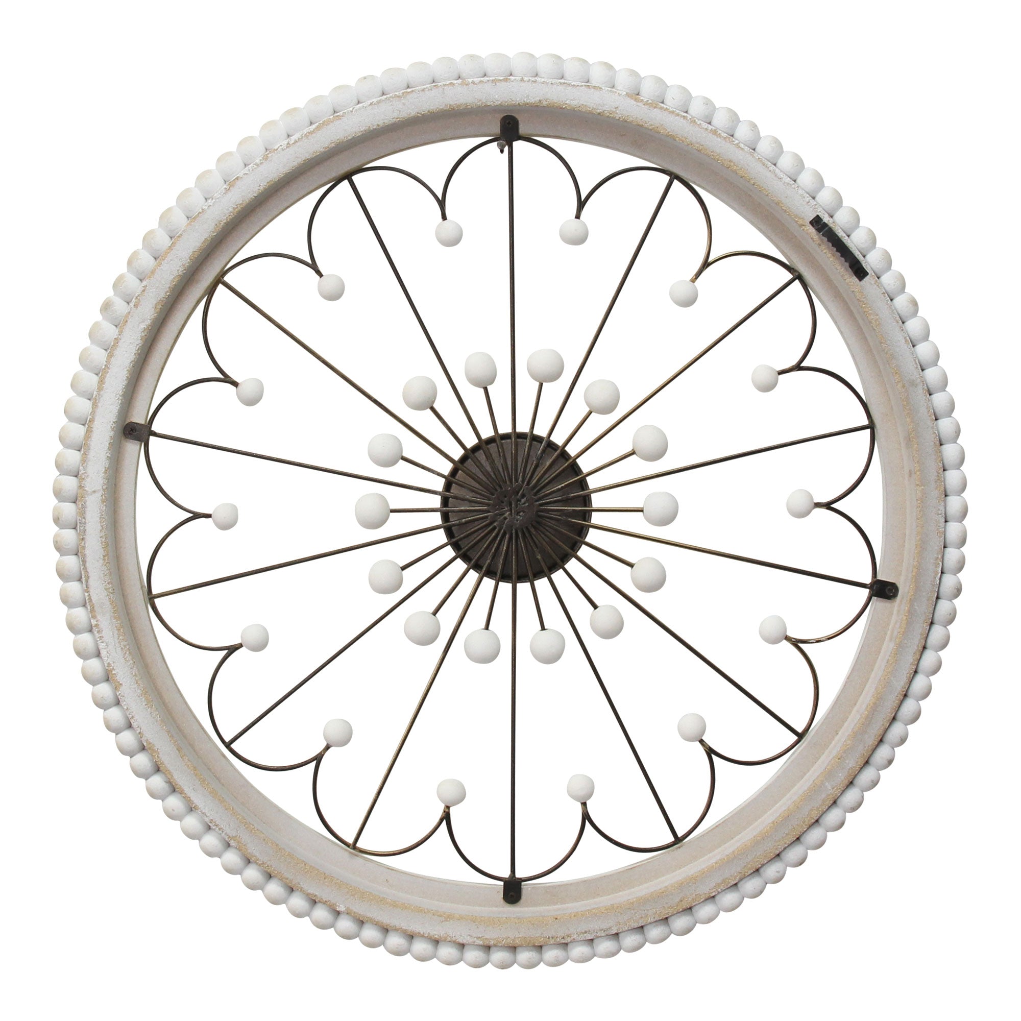 3.5" Round Medallion Wood and Metal Wall Mirror
