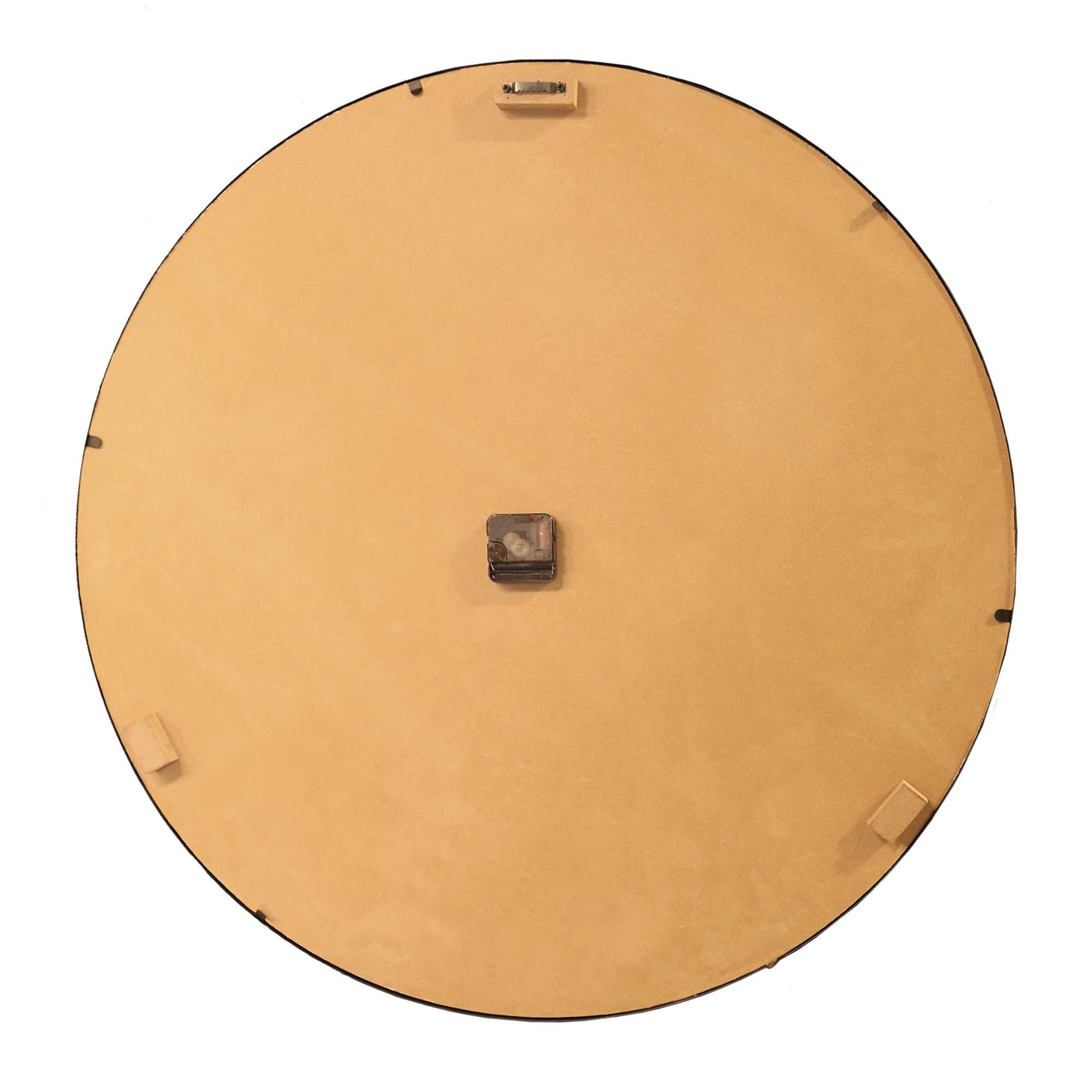 31.5" White Wood and Black Metal   Wall Clock