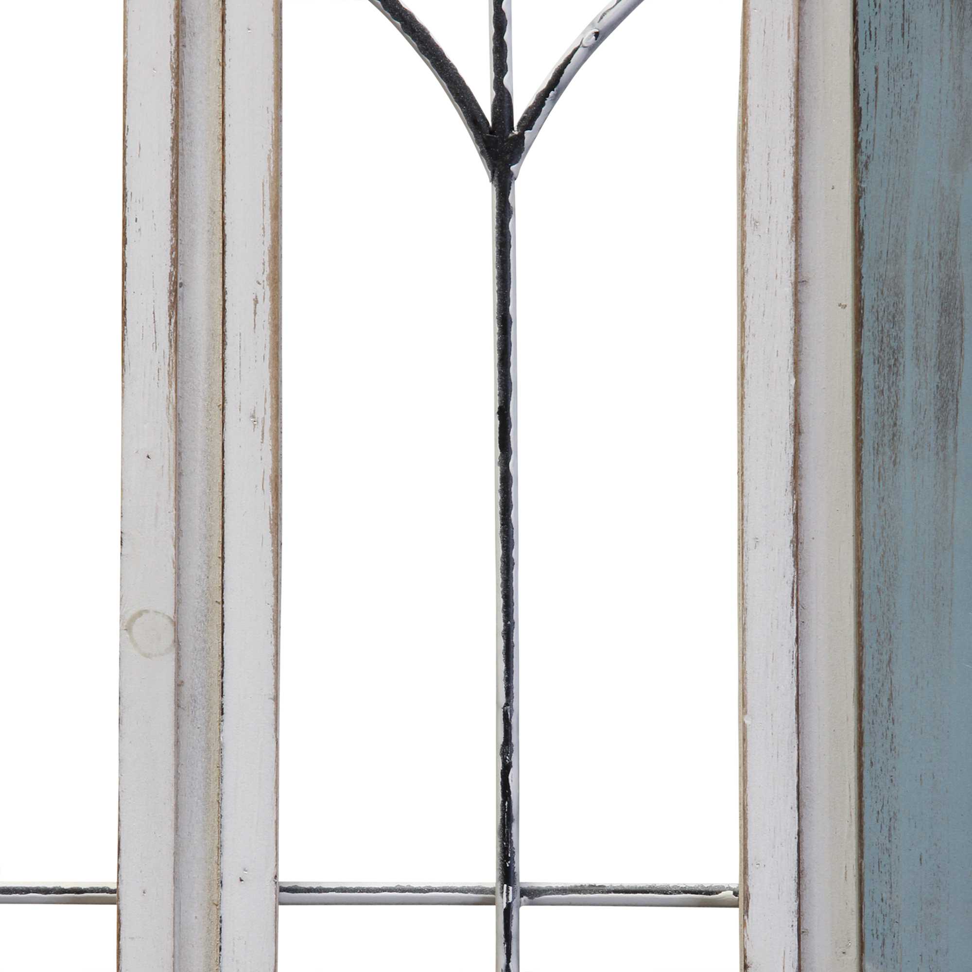 Blue & White Metal Window Panel