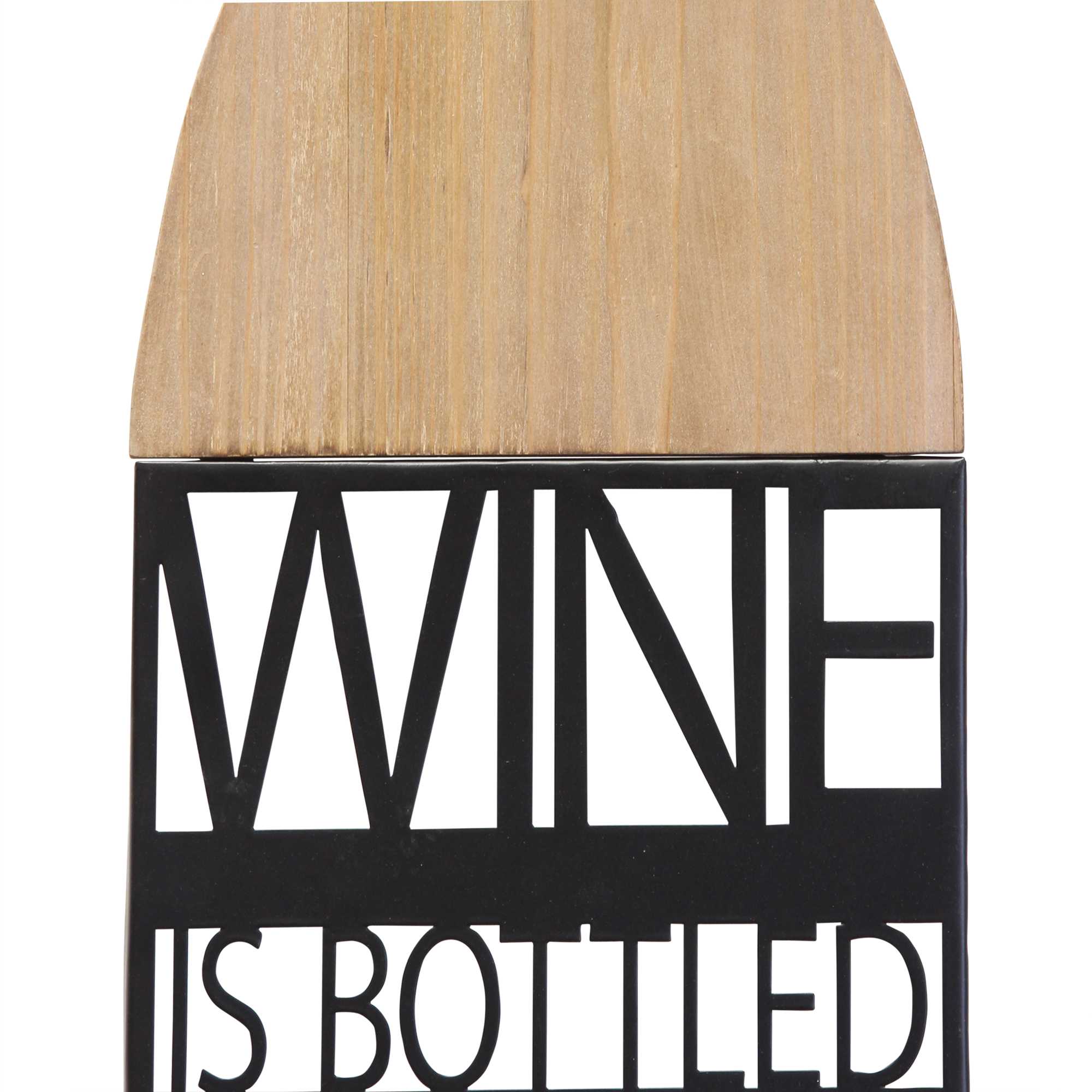 "Wine is Bottled Poetry" Metal and Wood Wall Decor