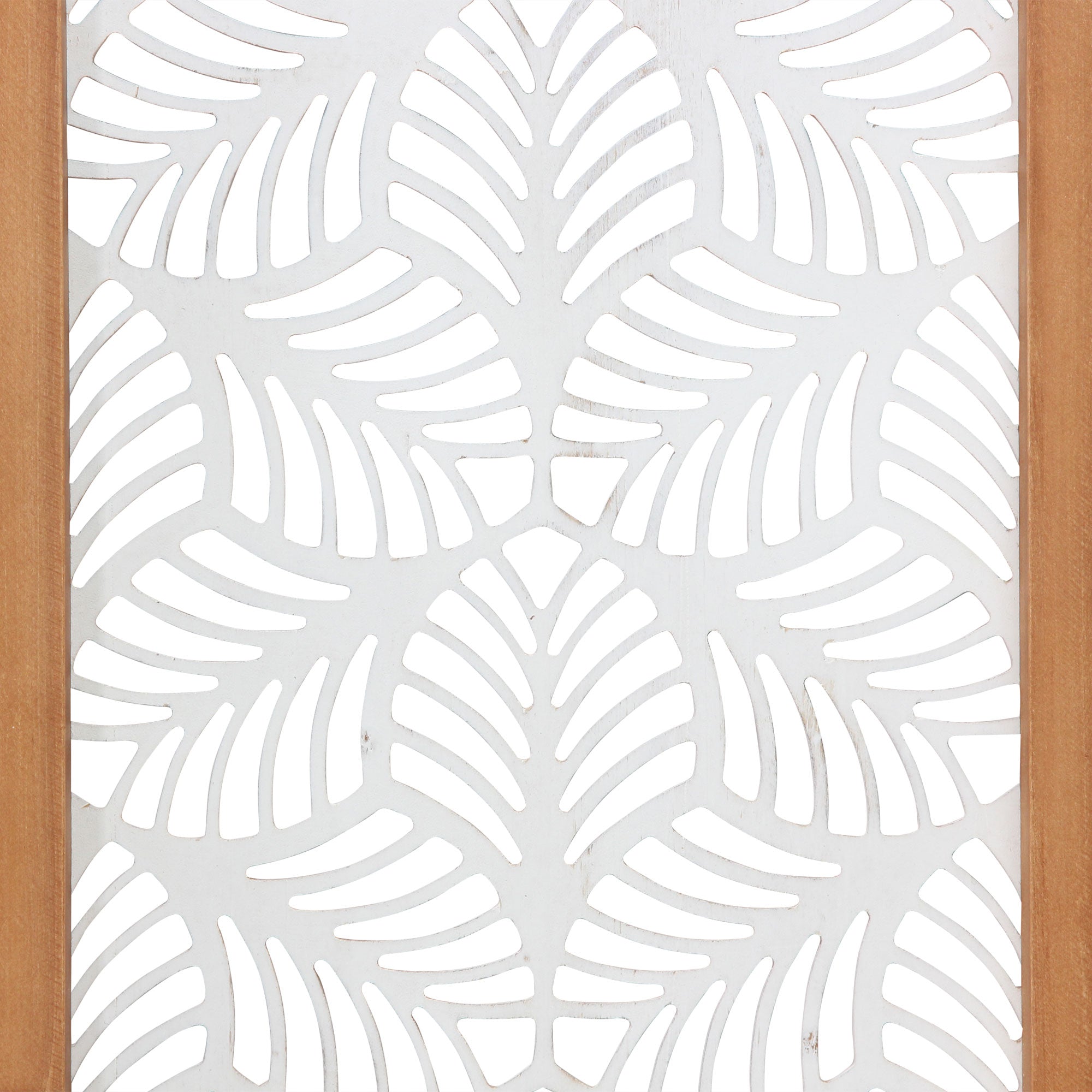 Carved Leaf Wood Framed Wall Panel