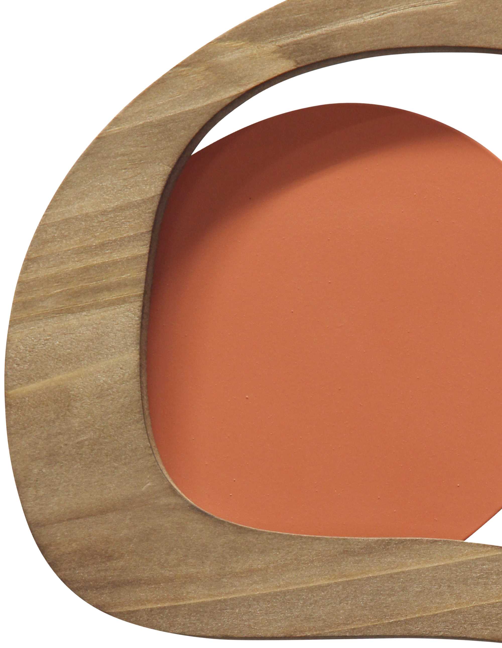 Orange Walnut Wooden & Metal Wall Decor