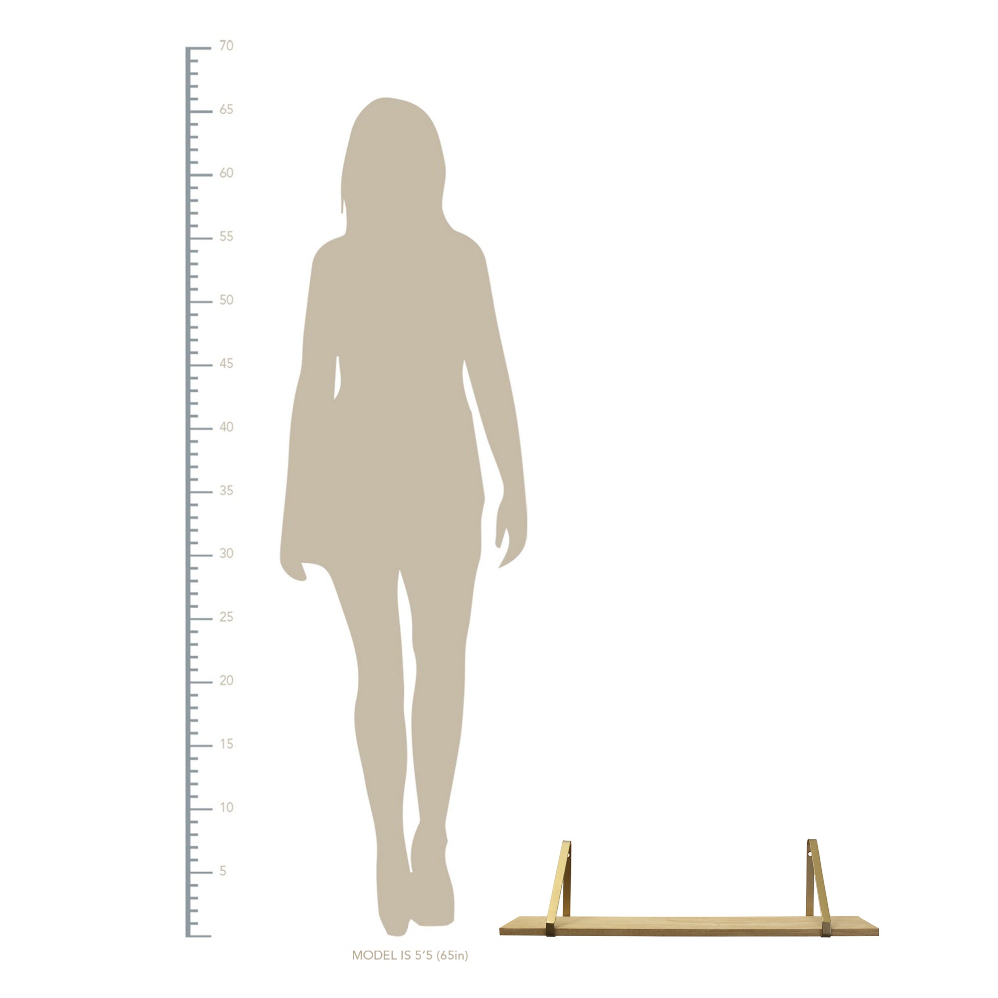 Gold Natural Wood Shelf