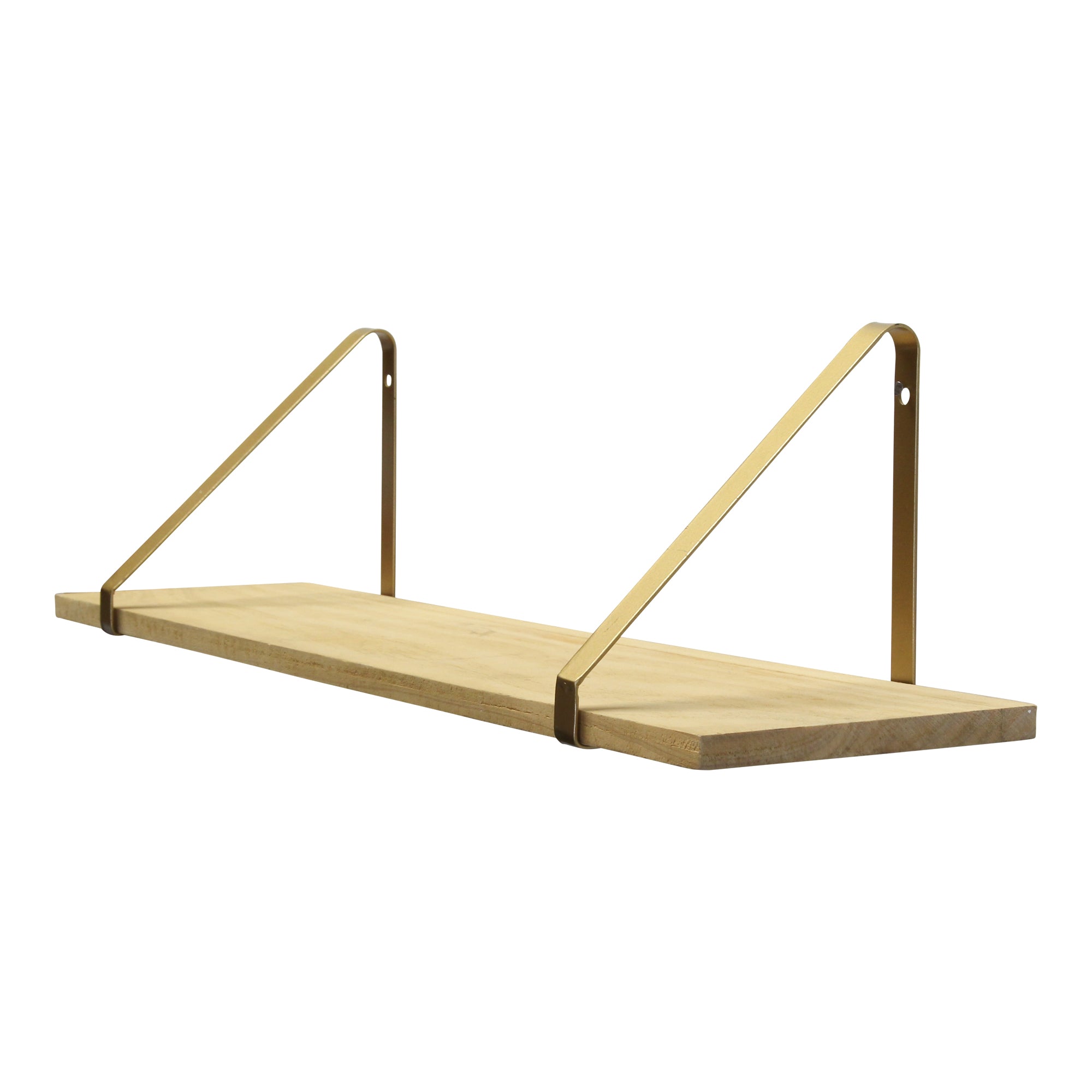 Gold Natural Wood Shelf
