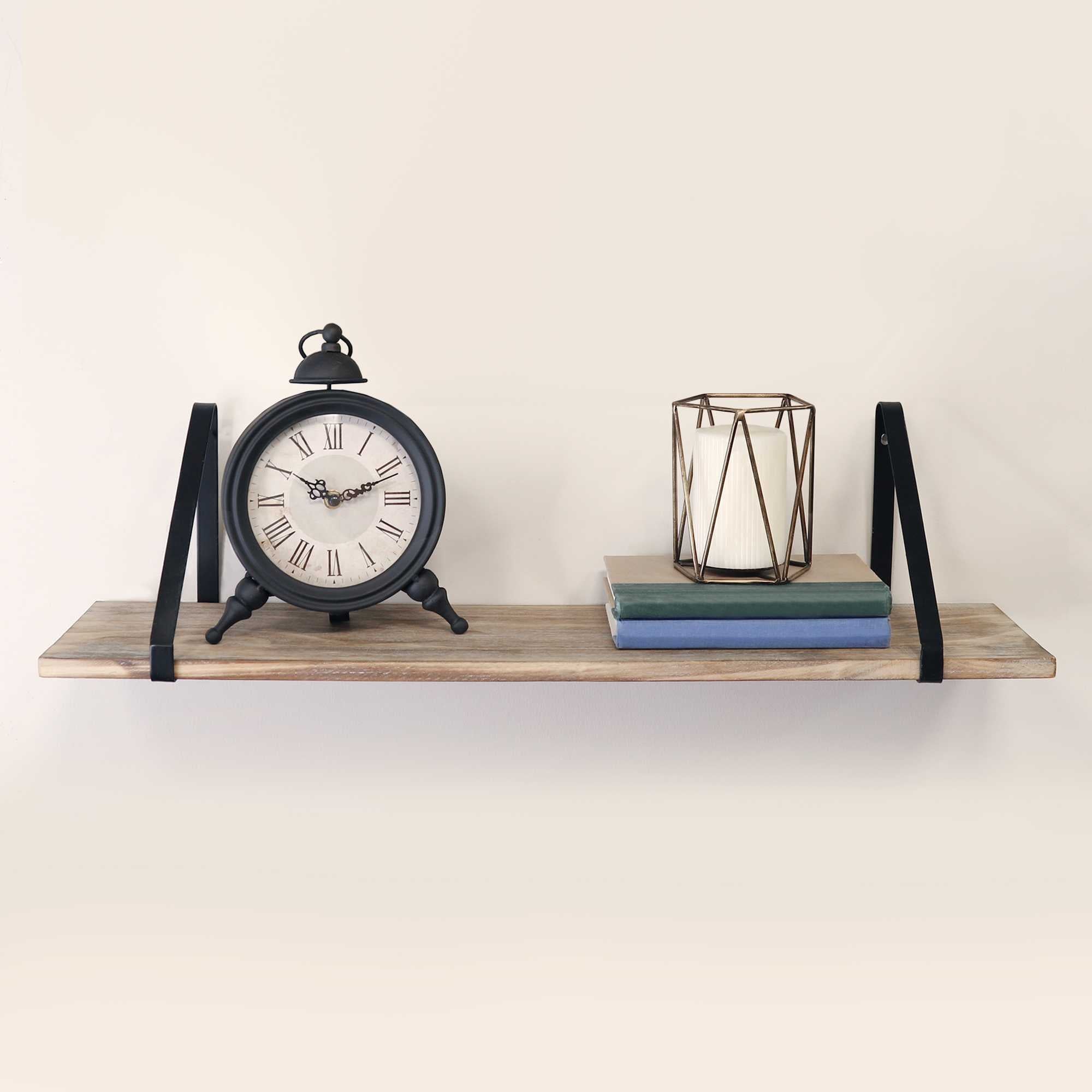 Industrial Black and Natural Wood Shelf
