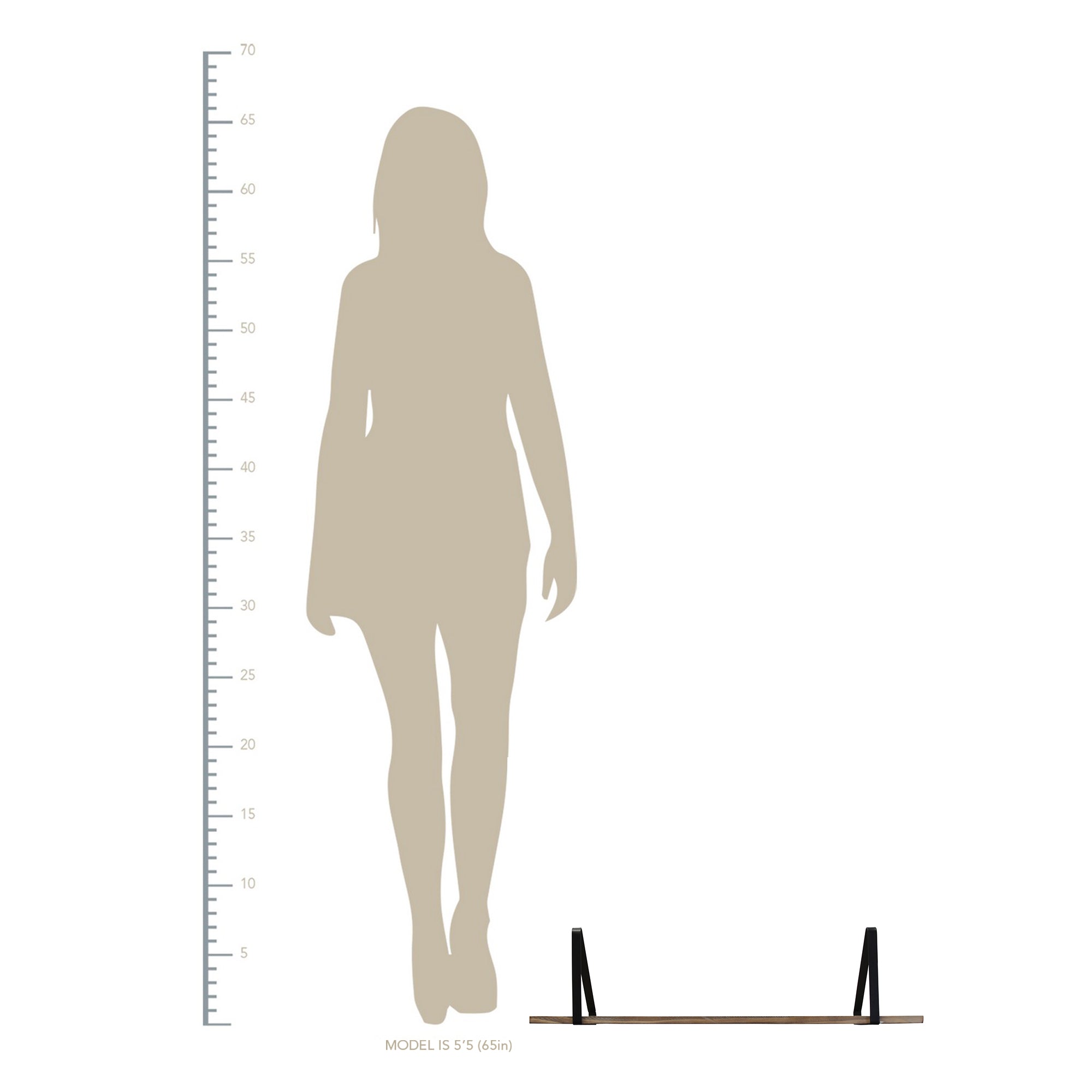 Industrial Black and Natural Wood Shelf