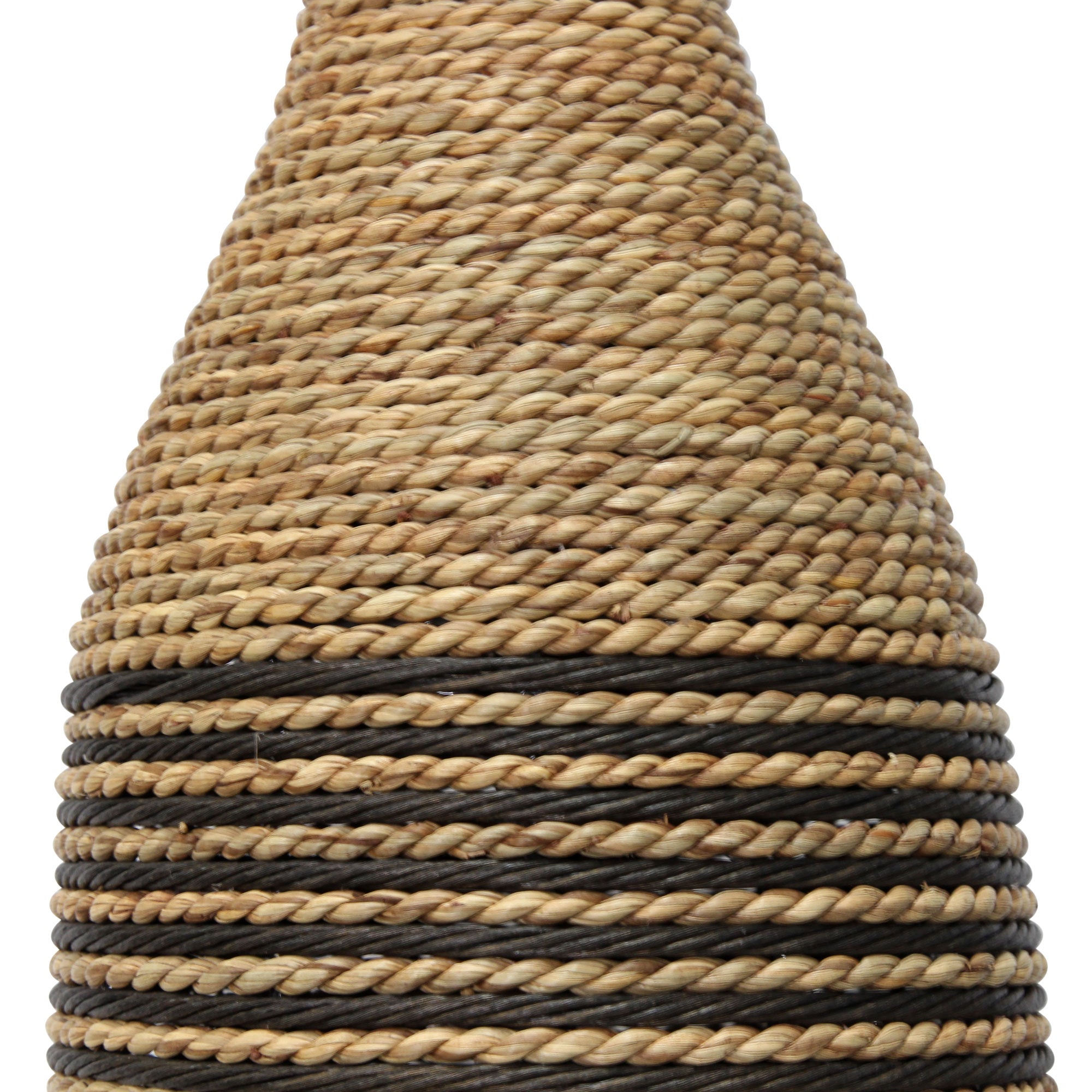 36"H Two-Tone Woven Rattan Floor Vase