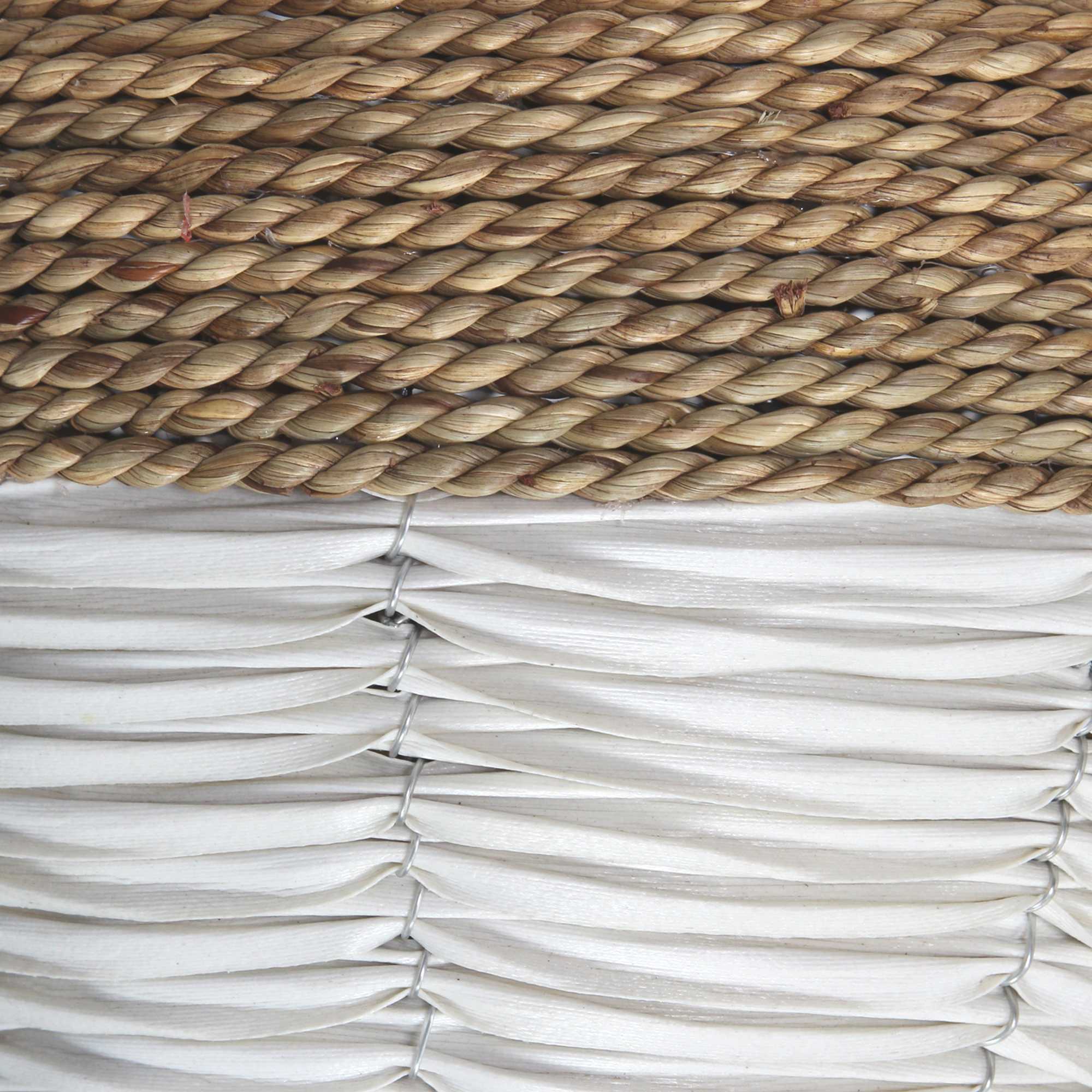 21.25" Two-Tone Woven Rattan Vase