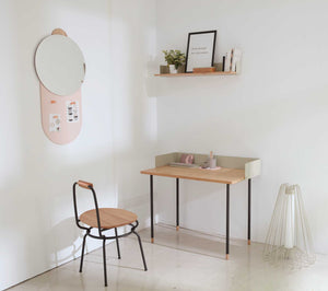 83.6" x 83.6" x 60" Beige Veneer Steel Desk