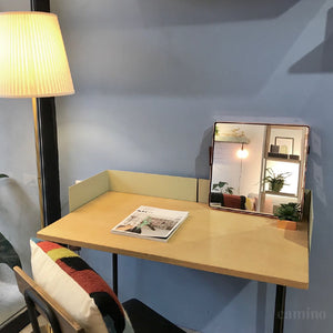 83.6" x 83.6" x 60" Beige Veneer Steel Desk