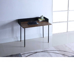 83.6" x 83.6" x 60" Walnut Veneer Steel Desk