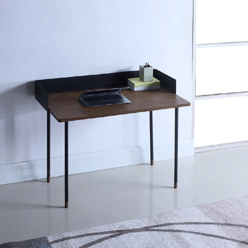 83.6" x 83.6" x 60" Walnut Veneer Steel Desk