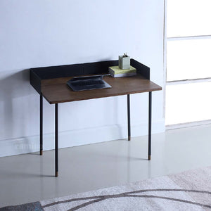 83.6" x 83.6" x 60" Walnut Veneer Steel Desk