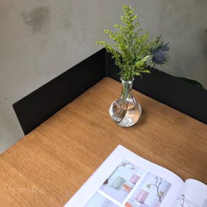 83.6" x 83.6" x 60" Walnut Veneer Steel Desk