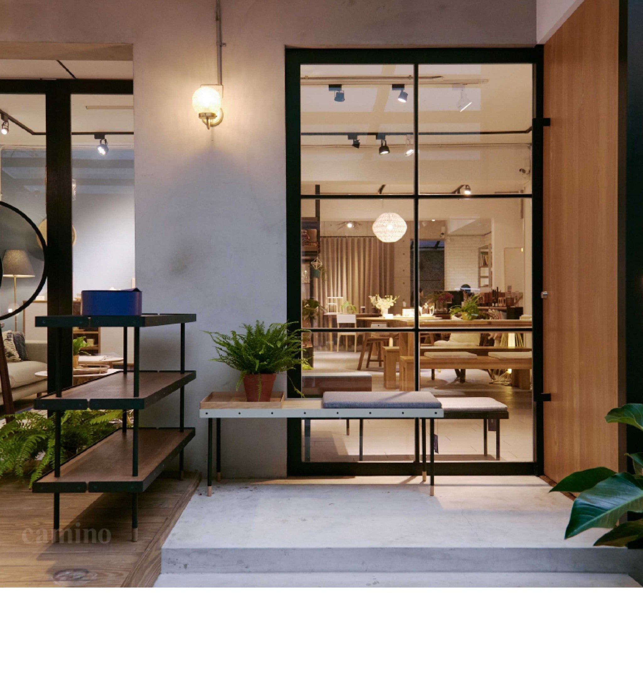 43.3" x 43.3" x 40" Beige Veneer  Bench