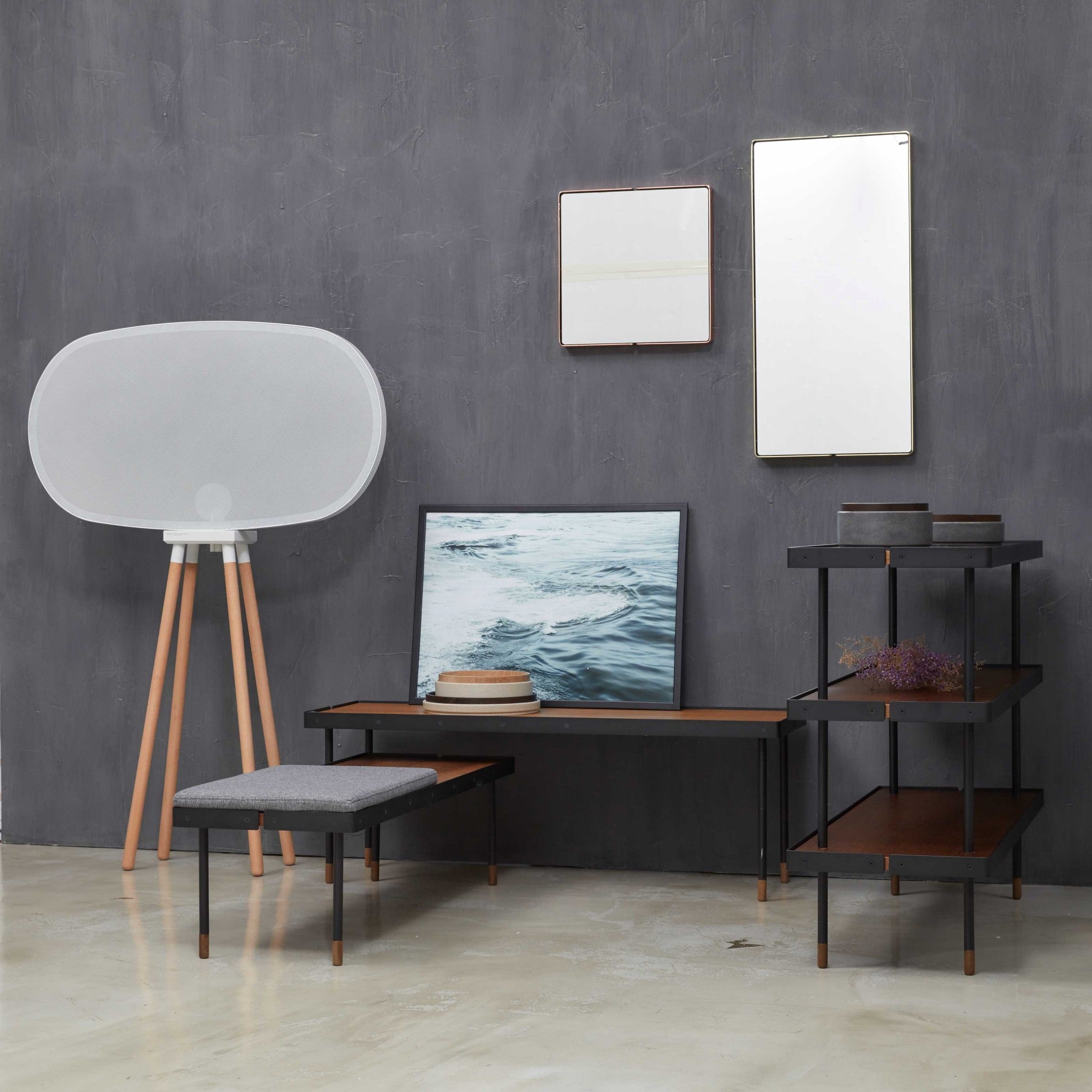 43.3" x 43.3" x 40" Walnut Veneer  Bench