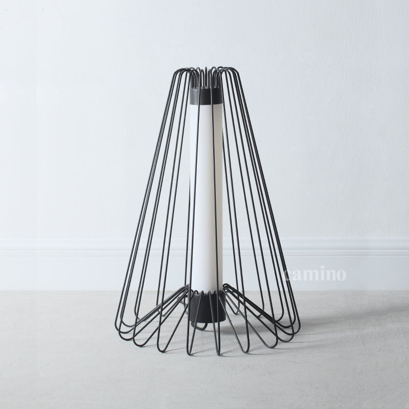 48" x 67" x 48" Smoke Steel  Floor Lamp