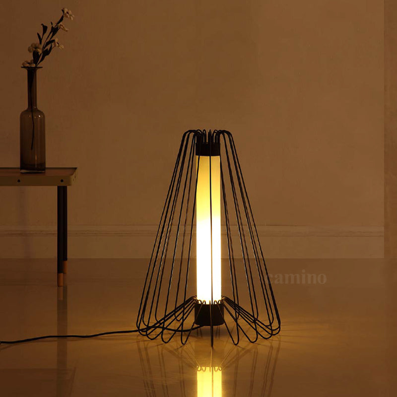48" x 67" x 48" Smoke Steel  Floor Lamp