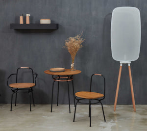 48" x 67" x 48" Smoke Steel  Floor Lamp