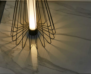48" x 67" x 48" Smoke Steel  Floor Lamp