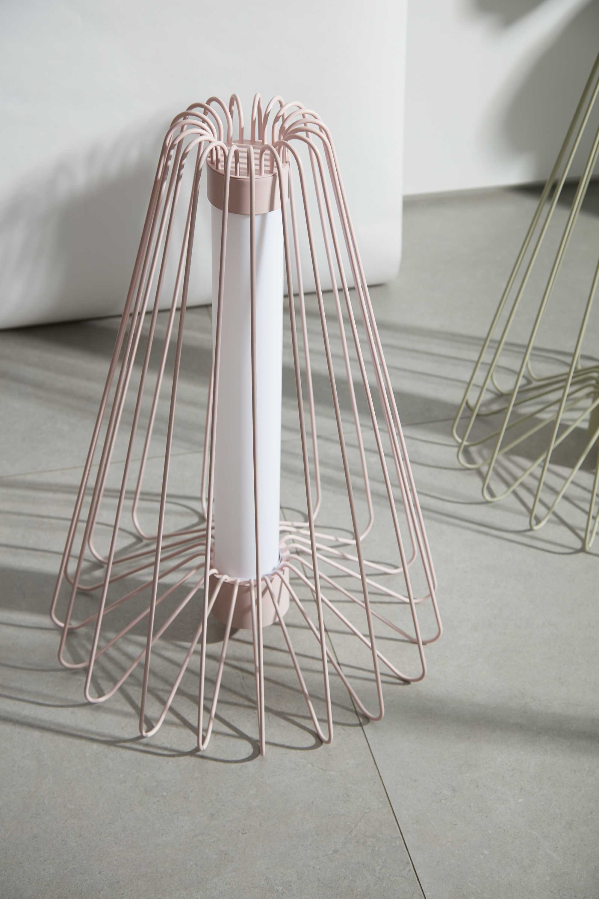 48" x 67" x 48" Pink Steel  Floor Lamp