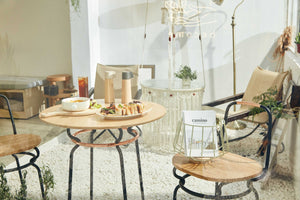 41.5" x 72.5" x 47" Black Wood Steel Table