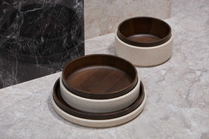 3" x 28.1" x 3" Smoked PVC Wood Large Twice Container