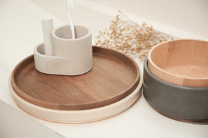 3" x 28.1" x 3" Smoked PVC Wood Large Twice Container