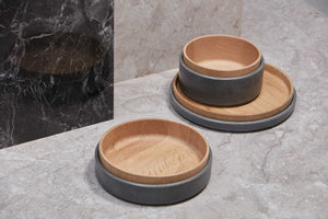 5.5" x 23.1" x 5.5" Gray PVC Wood Small Twice Container