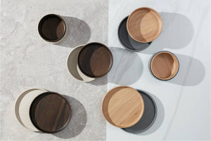 5.5" x 23.1" x 5.5" Gray PVC Wood Small Twice Container