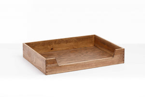 Deluxe Walnut Brown Solid Hickory Dog Bed with Ultra Plush Mattress