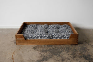 Deluxe Walnut Brown Solid Hickory Dog Bed with Ultra Plush Mattress