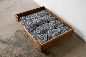 Deluxe Walnut Brown Solid Hickory Dog Bed with Ultra Plush Mattress