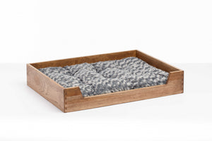 Deluxe Walnut Brown Solid Hickory Dog Bed with Ultra Plush Mattress
