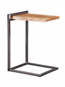Contemporary Industrial Natural Oak And Steel Side Table